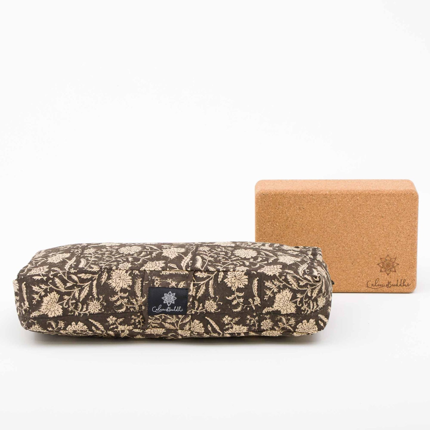 Travel Yoga Bolster ~ Bhumi Garden Block Printed, karna, Travel Bolsters -xo
