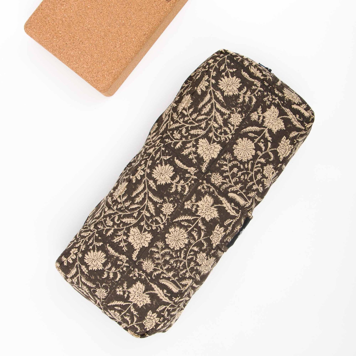 Travel Yoga Bolster ~ Bhumi Garden Block Printed, karna, Travel Bolsters -xo