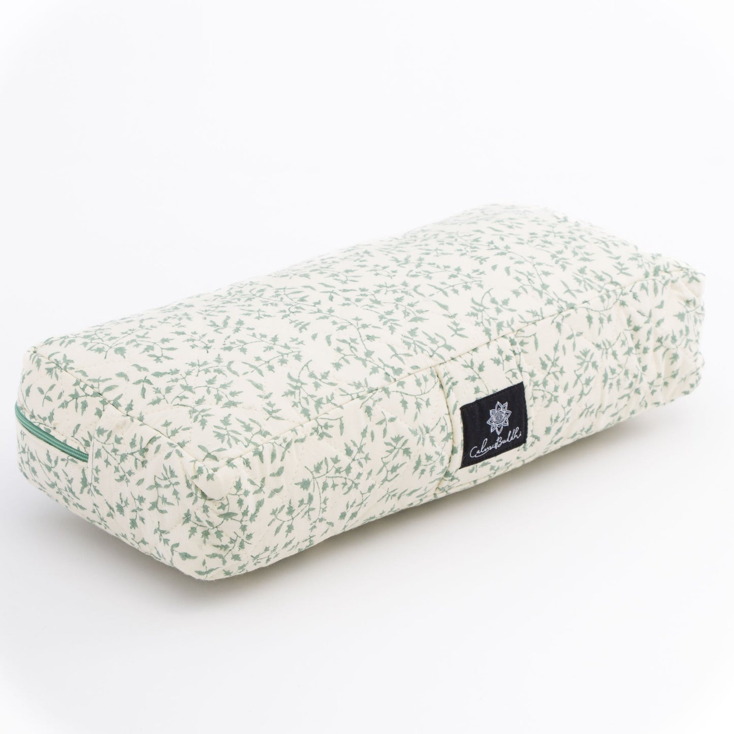Travel Yoga Bolster - Holly Sage Block Printed, sage, Travel Bolsters -xo