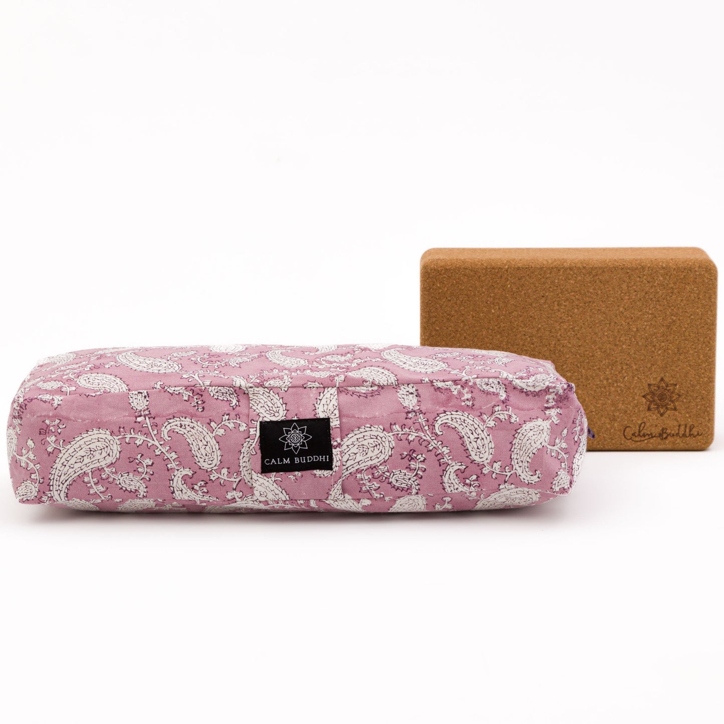 Travel Yoga Bolster ~ Indi Rose Paisley Block Printed, Indi Rose, karna, Travel Bolsters -xo