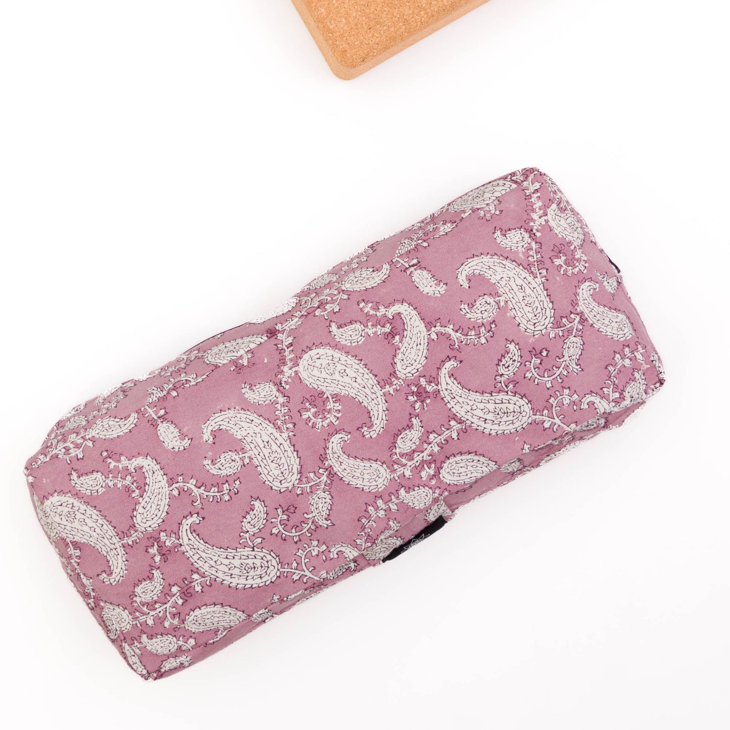 Travel Yoga Bolster ~ Indi Rose Paisley Block Printed, Indi Rose, karna, Travel Bolsters -xo