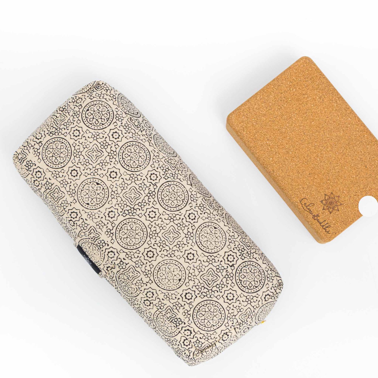 Travel Yoga Bolster ~ Pure Riyal Block Printed, Pure Riyal, Travel Bolsters -xo