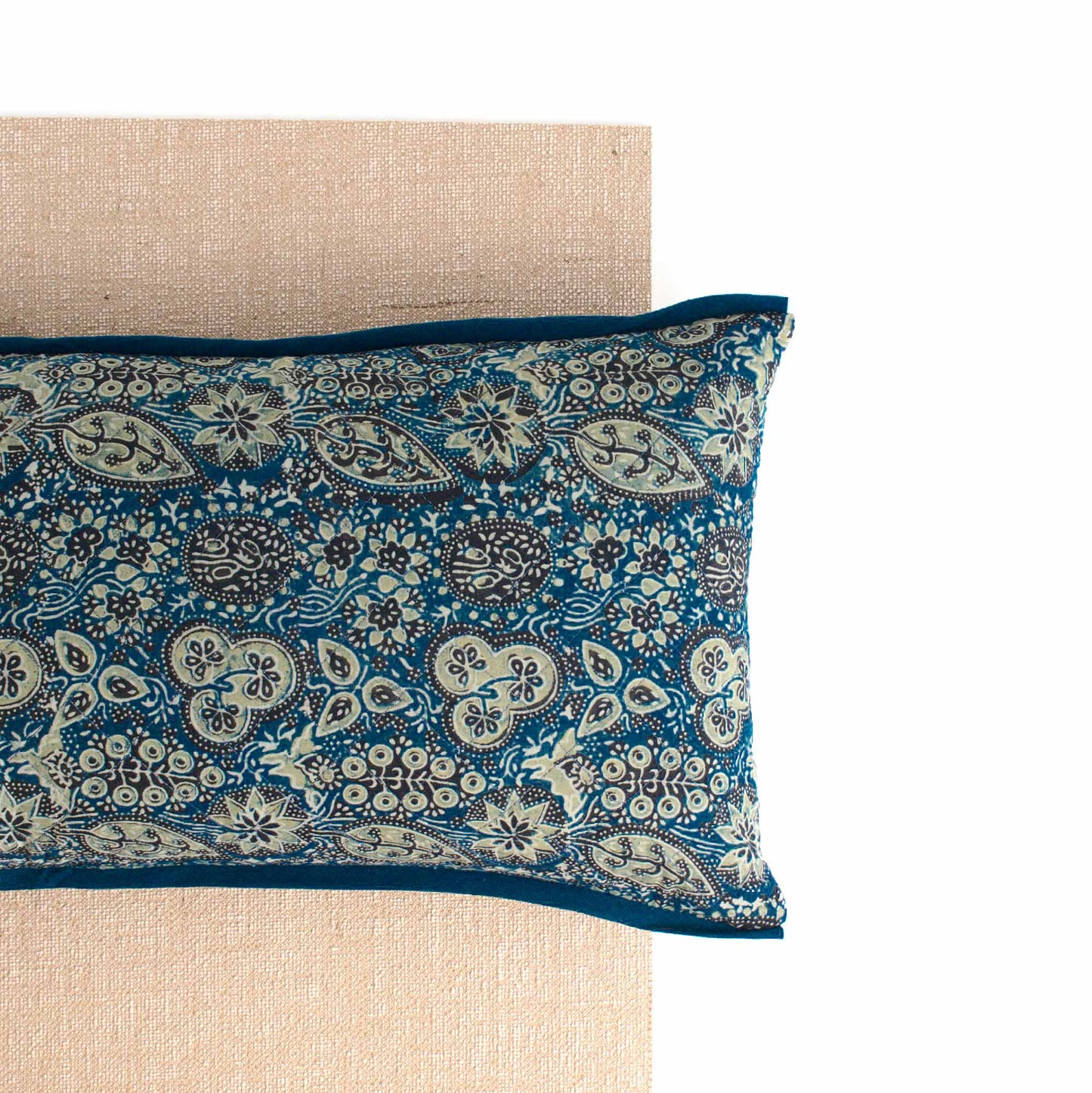 Arjakh Fig Leaf - Yoga Pillow Block Printed, Yoga Pillows -xo