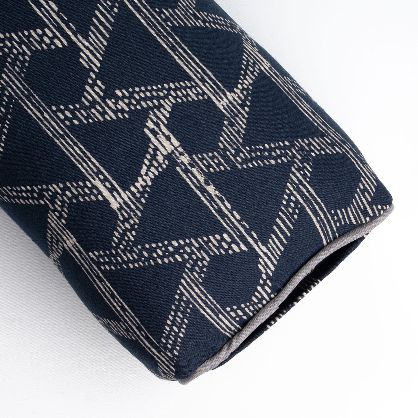 Deep Sea Blue Triangle Pranayama Yoga Bolster-Block Printed, Prana Bolsters-xo