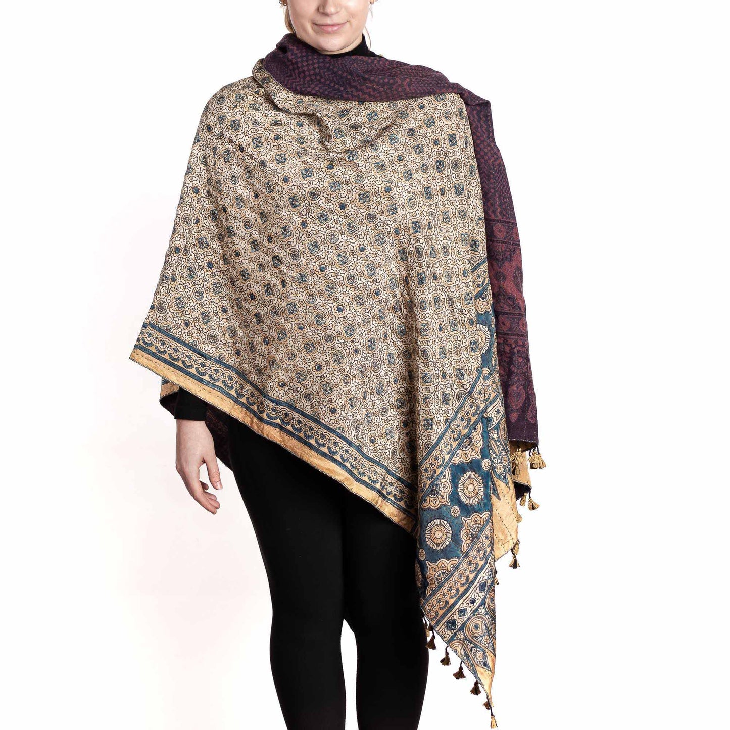 Wild Flame ~ Wool-silk natural dye shawl Gifts, Scarves -xo