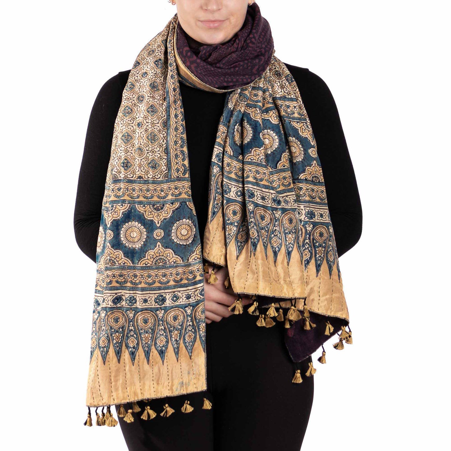 Wild Flame ~ Wool-silk natural dye shawl Gifts, Scarves -xo