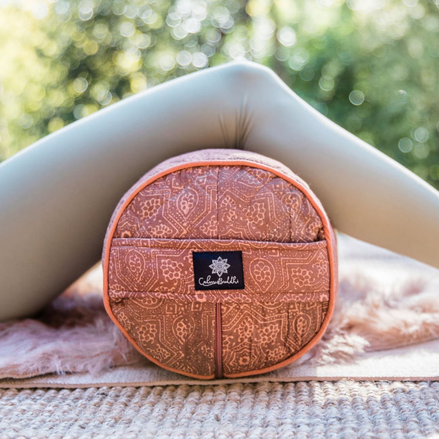ethical and artisanal round yoga bolsters made in india and assembled in australia