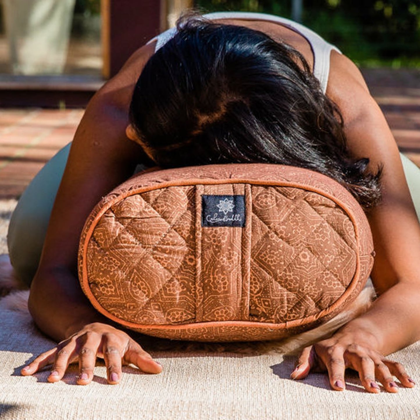 ethical and artisanal oval yoga bolsters made in india and assembled in australia