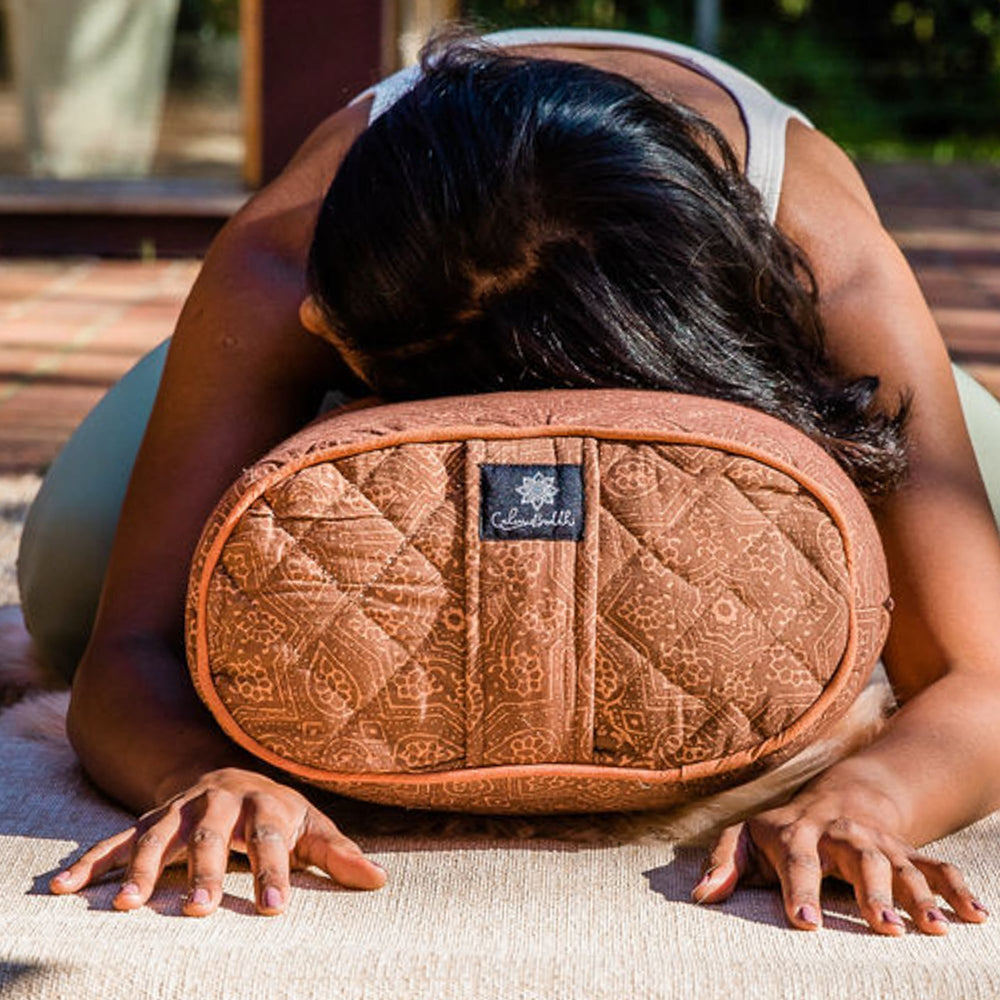 ethical and artisanal round yoga bolsters made in india and assembled in australia