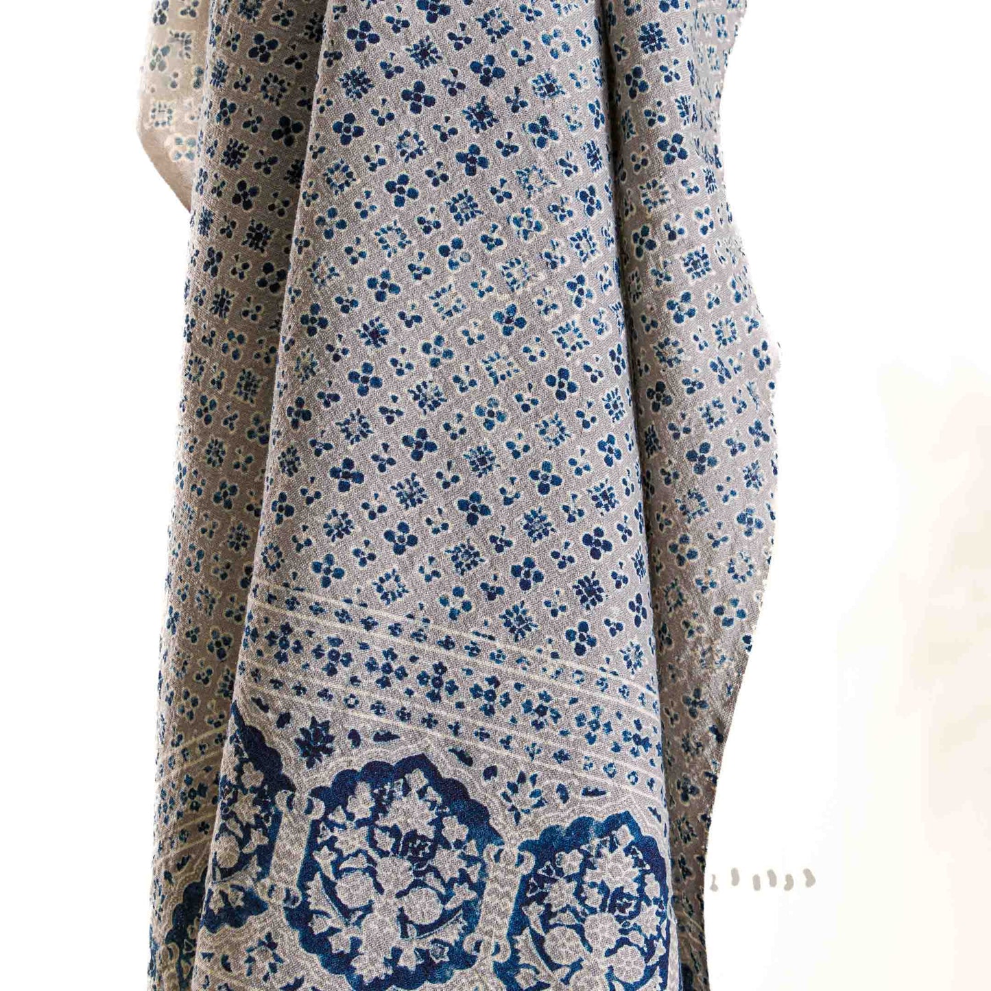 
                  
                    Ajrakh Indigo Mist ~  Wool Natural Dye Shawl
                  
                