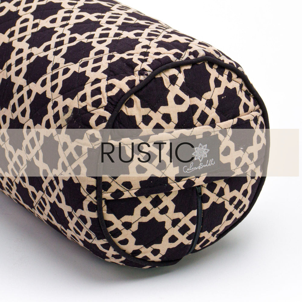 Akasha - Round Yoga Bolster-Block Printed, Round Bolsters-xo