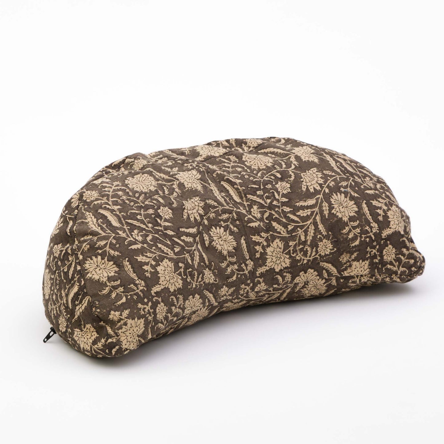 Crescent Meditation Cushion - Bhumi Garden Ananda, Block Printed, Crescents -xo