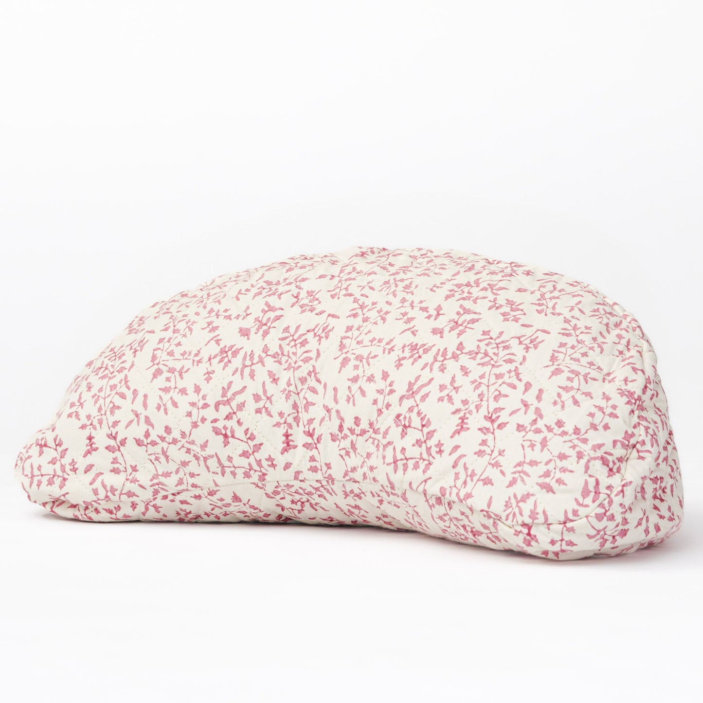 Crescent Meditation Cushion - Holly Amethyst Block Printed, Crescents, Quilted -xo