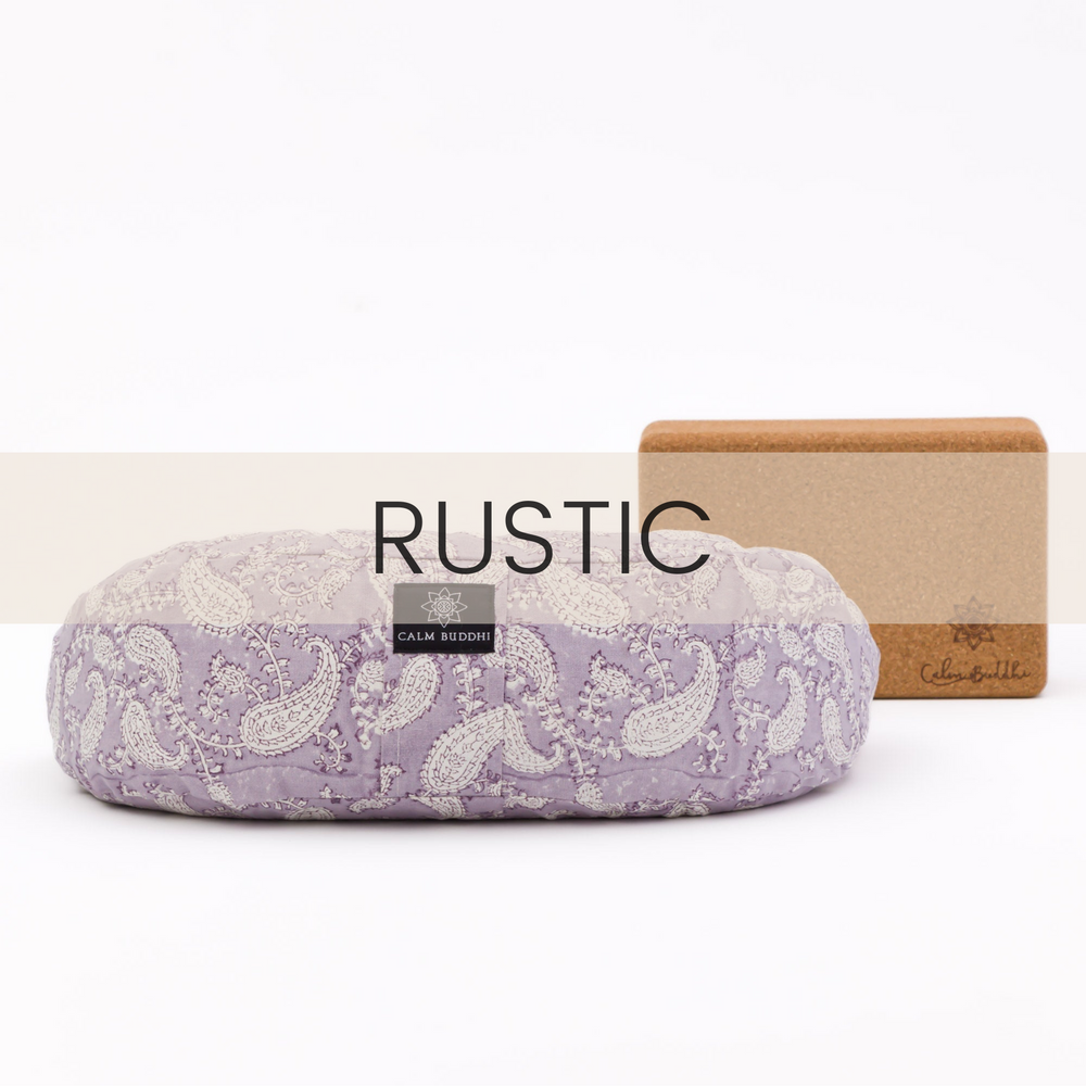 Crescent Meditation Cushion - Rustic Ananda Paisley