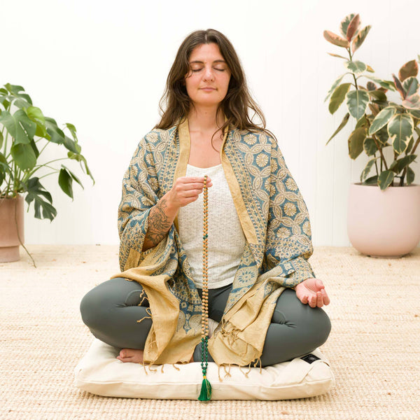 Dhavdi Flower Wild Silk Natural Dye Scarf