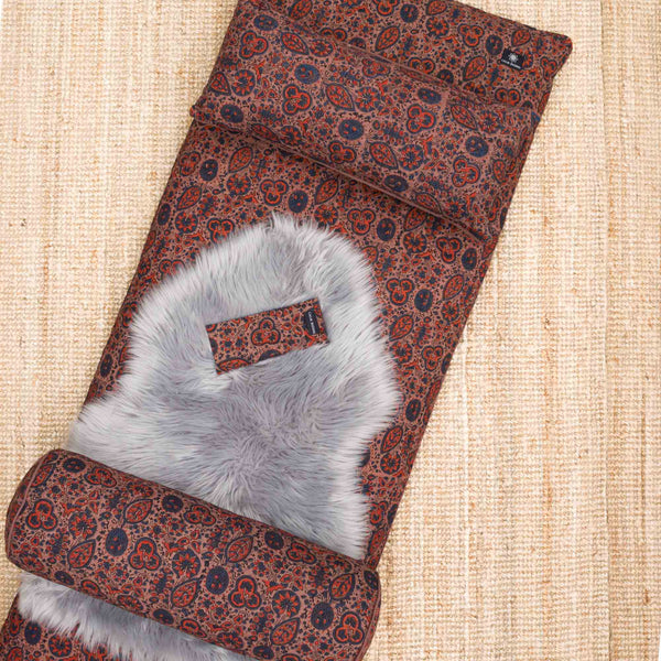 Yoga Nidra and Meditation Futon Bundle - Dusky Ajrakh Fig