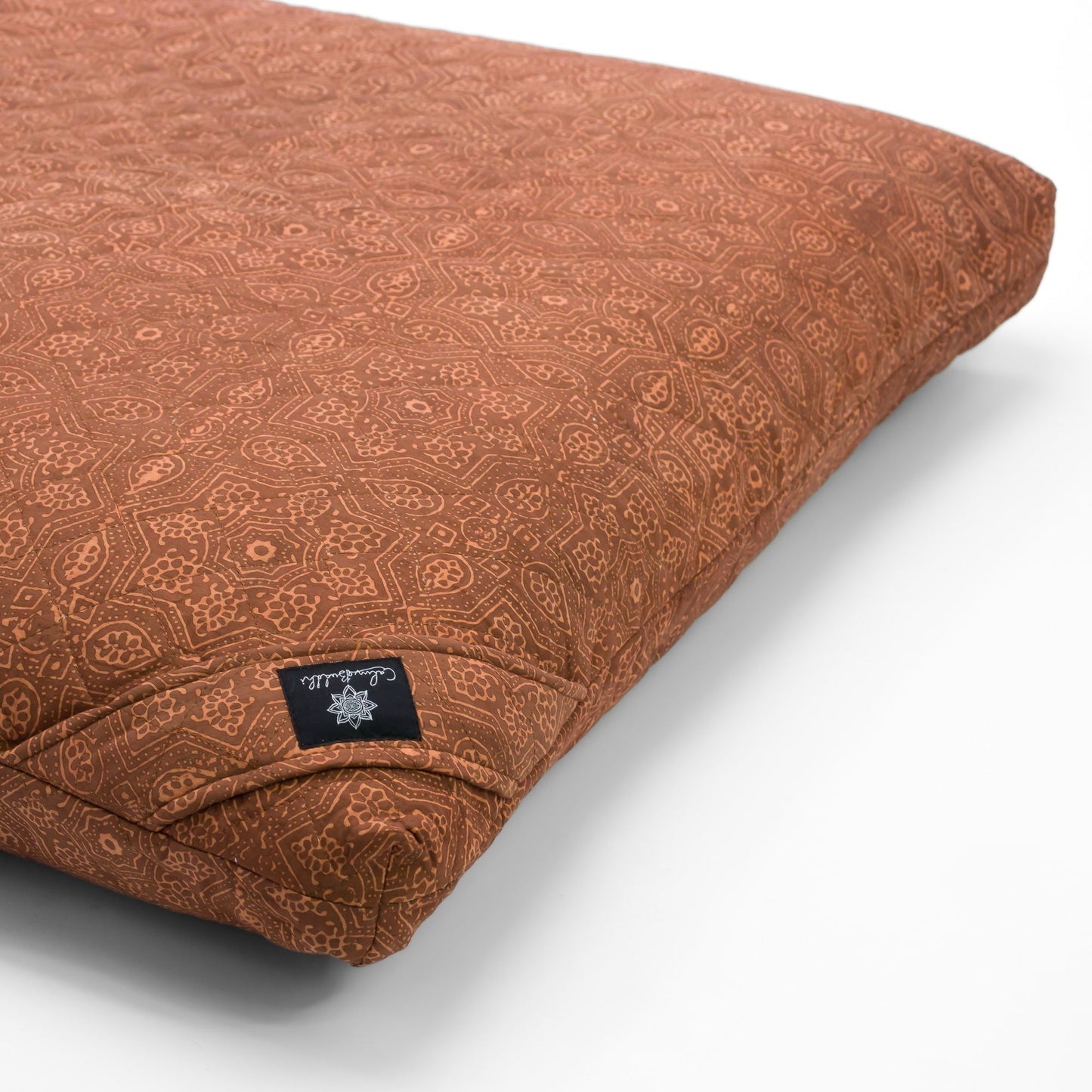 Earth Star - Meditation Cushion Zabuton Block Printed, Zabutons -xo