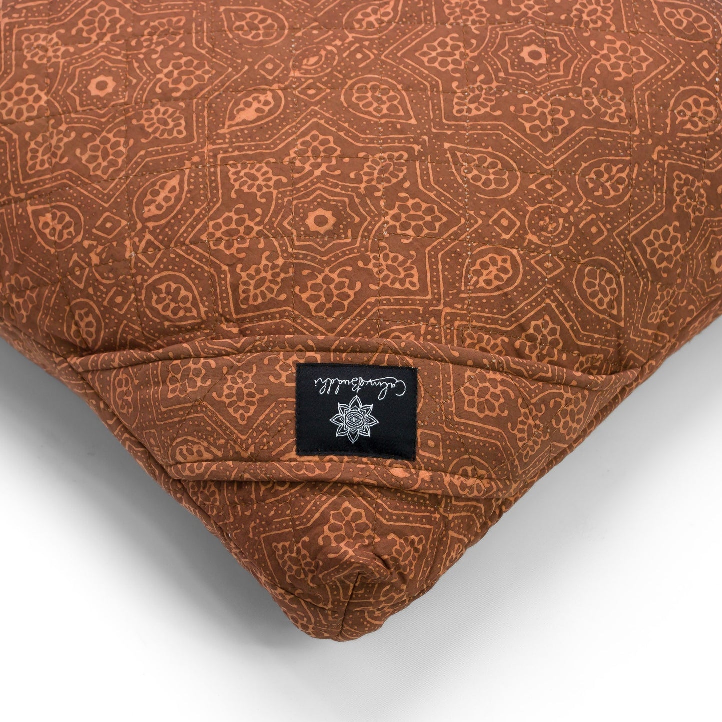 Earth Star - Meditation Cushion Zabuton Block Printed, Zabutons -xo