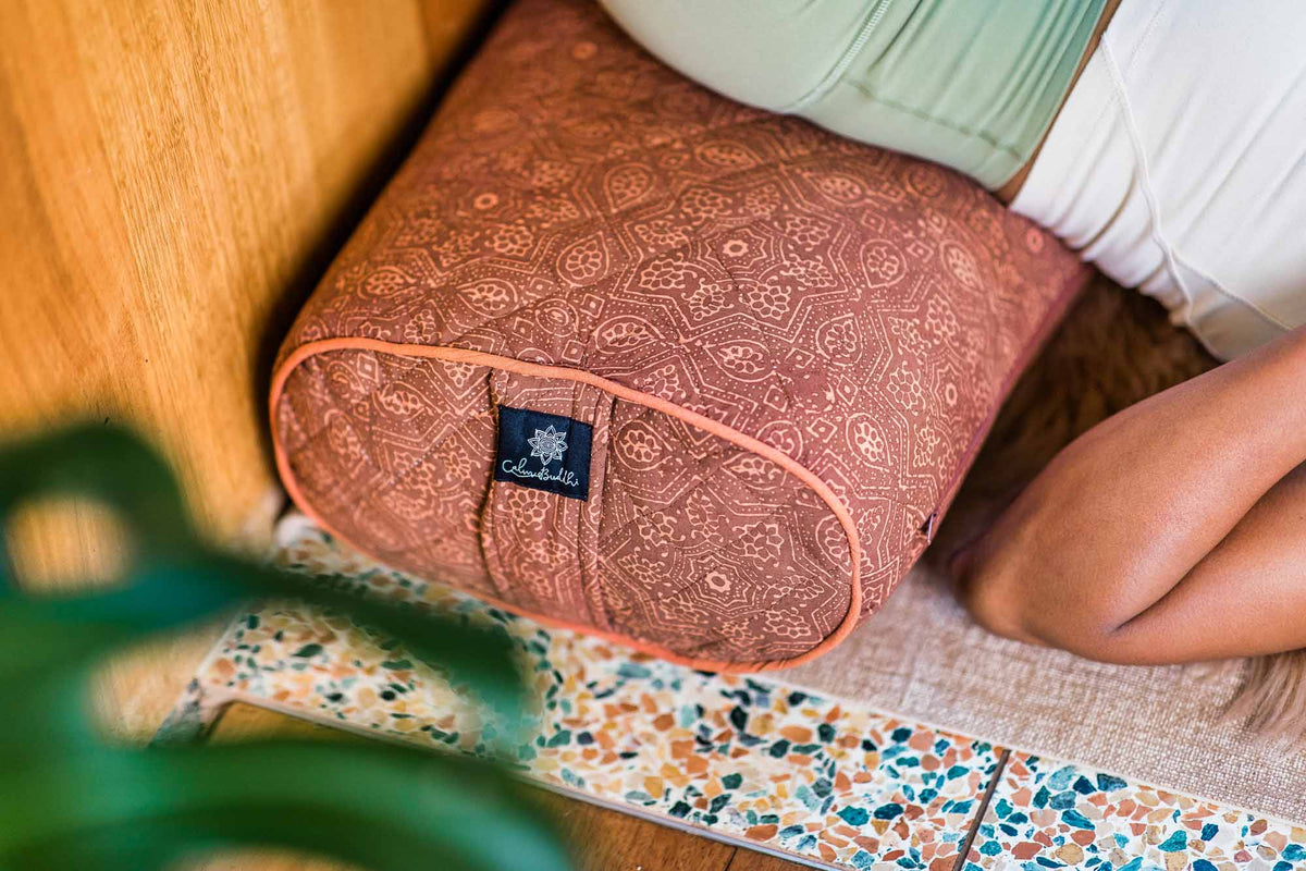 Earth Star - Oval Yoga Bolster Block Printed, Oval Bolsters -xo