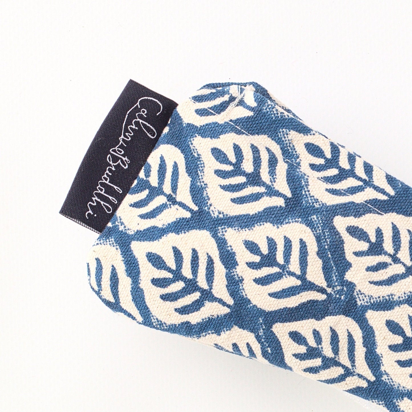 Eye Pillow - Contoured - Blue Leaf-Meditation-Block Printed, Eye Pillows-Scented-