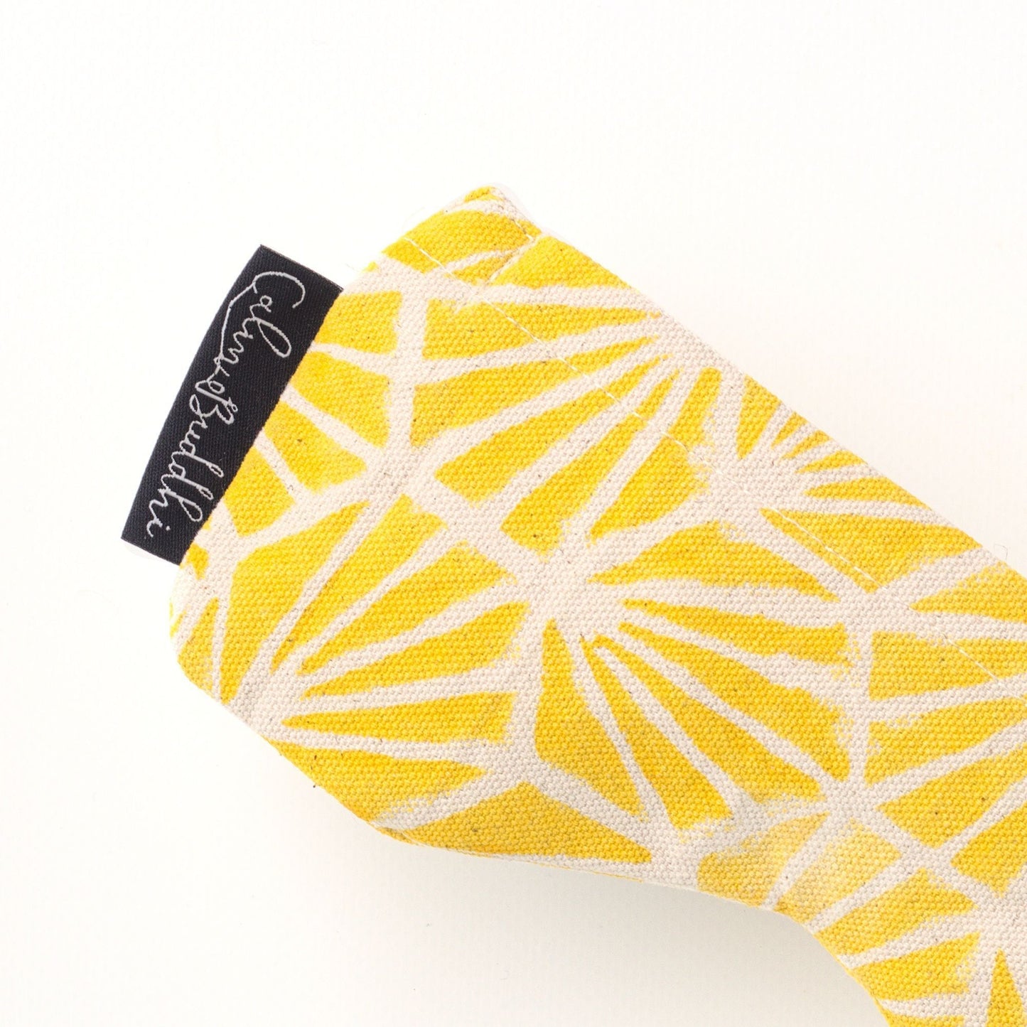Eye Pillow - Contoured - Yellow Fan-Meditation-Block Printed, Eye Pillows-Scented-