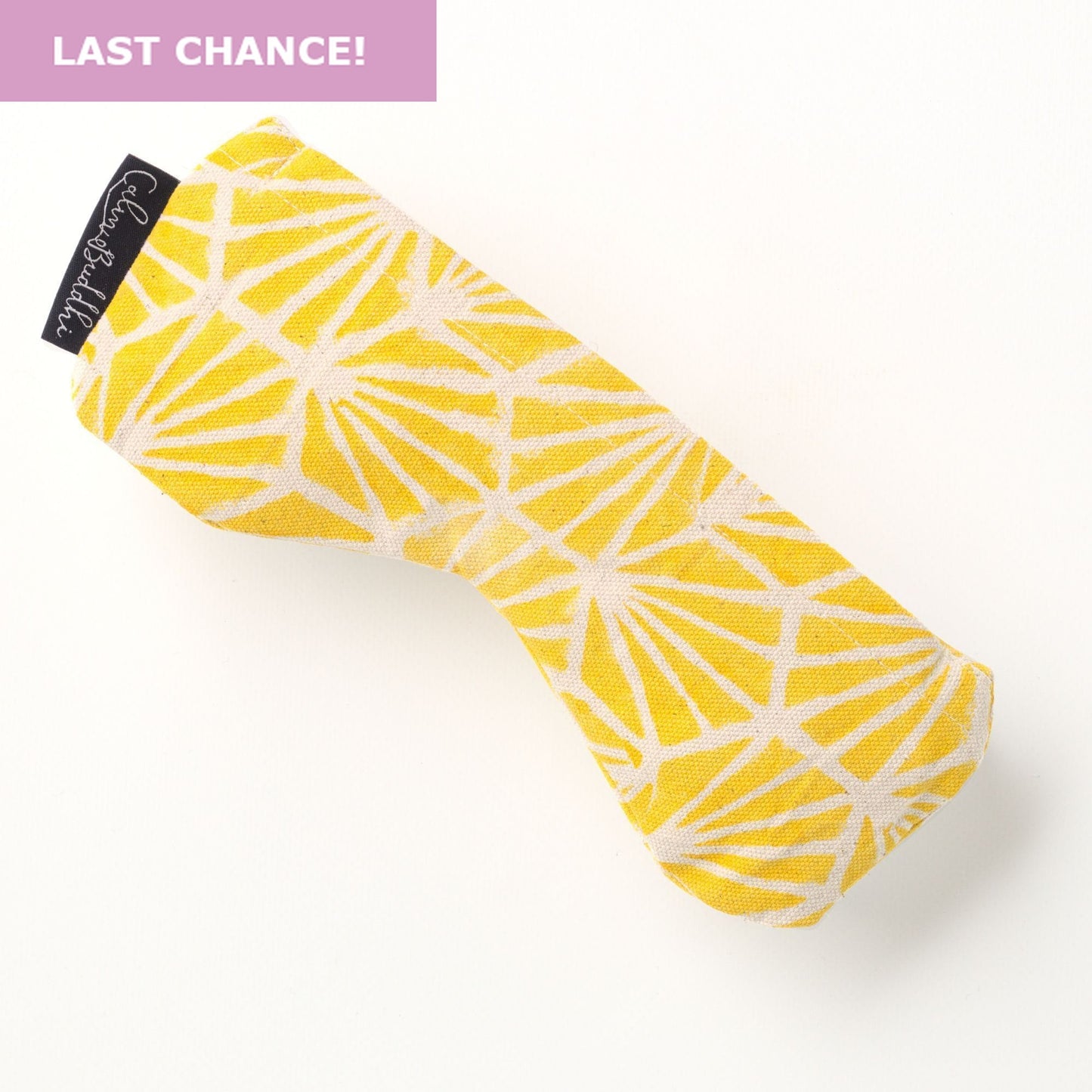 Eye Pillow - Contoured - Yellow Fan-Meditation-Block Printed, Eye Pillows-Scented-