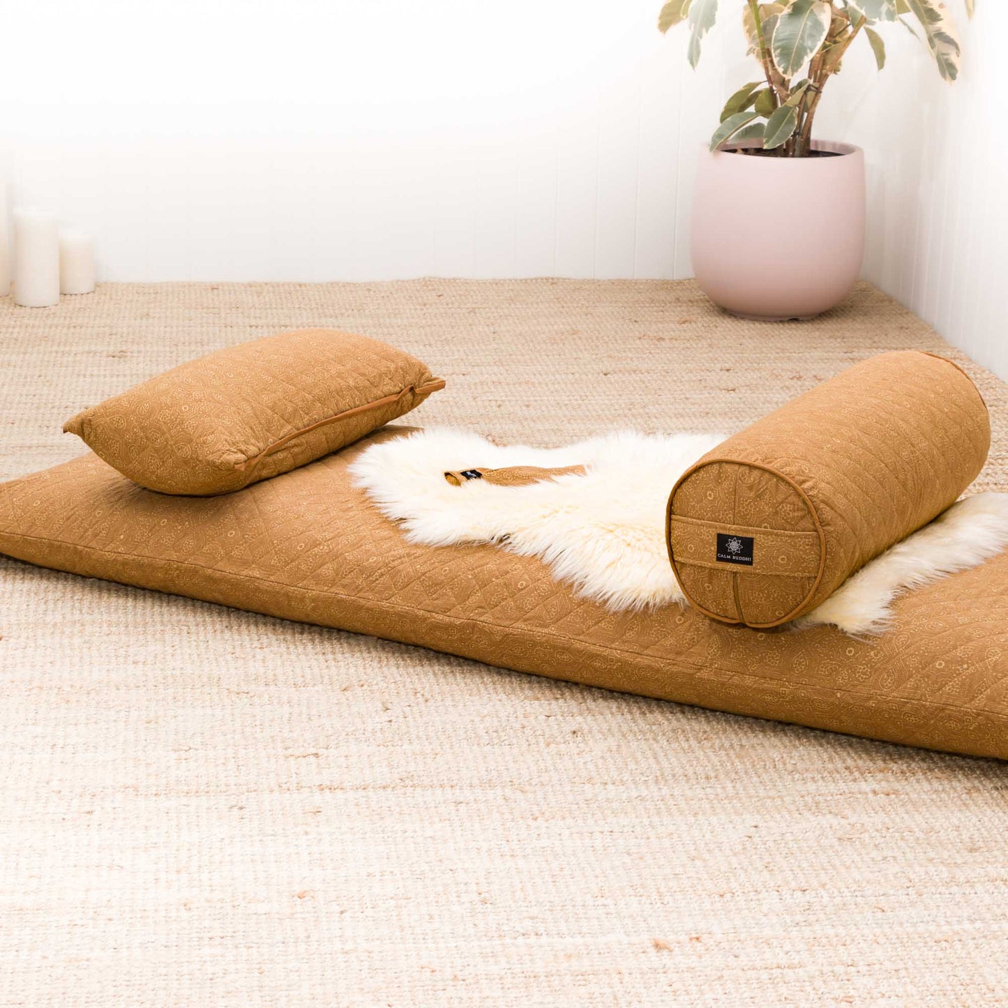 Fire Star - Yoga Nidra and Meditation Comfort Bundle Block Printed, futonbundle, Quilted -xo