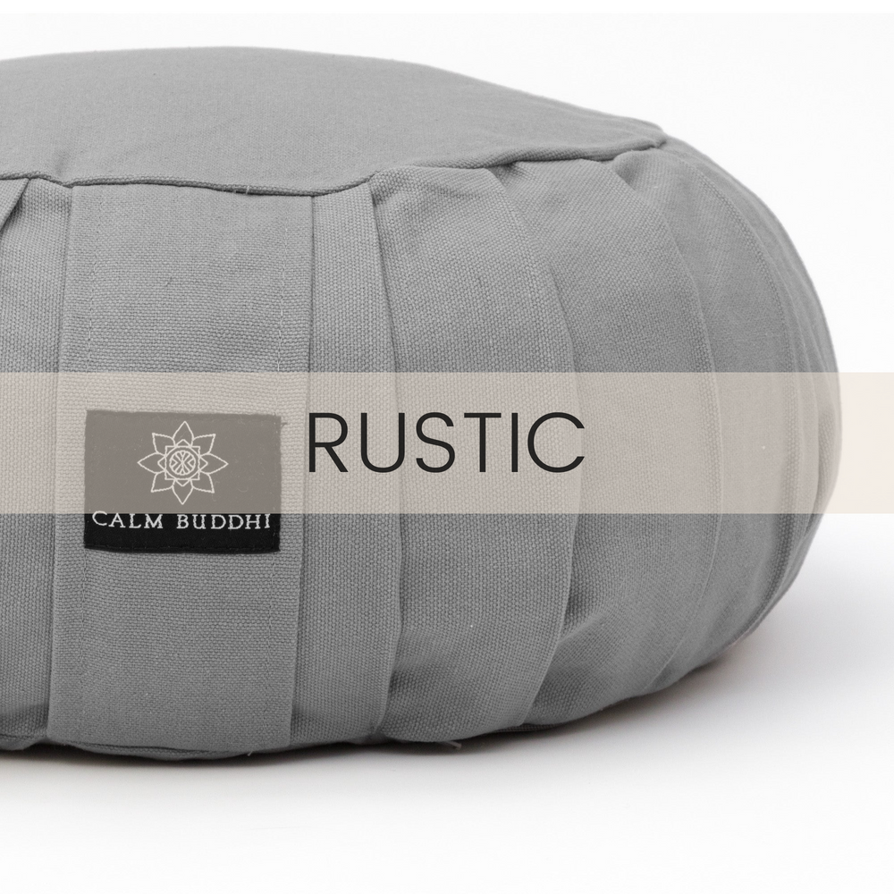 Harmony Grey ~ Rustic Round Meditation Cushion Zafu