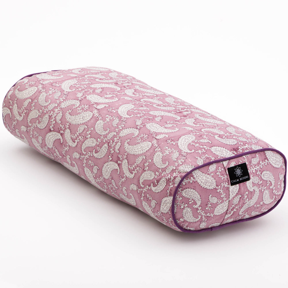 
                  
                    Indi Rose Paisley Oval Yoga Bolster Block Printed, Indi Rose, Oval Bolsters -xo
                  
                