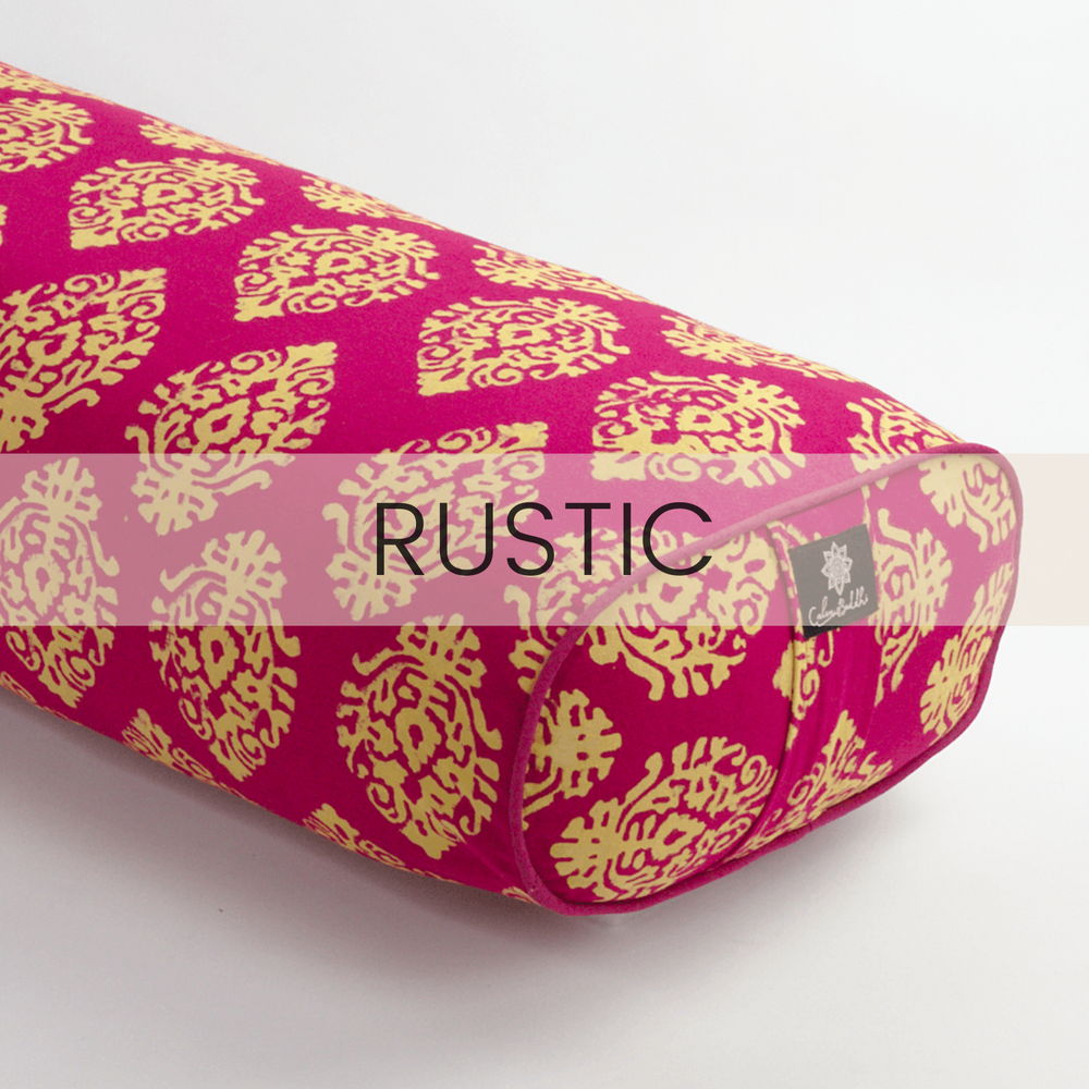 Indian Motif Fuchsia - Rustic Oval Yoga Bolster