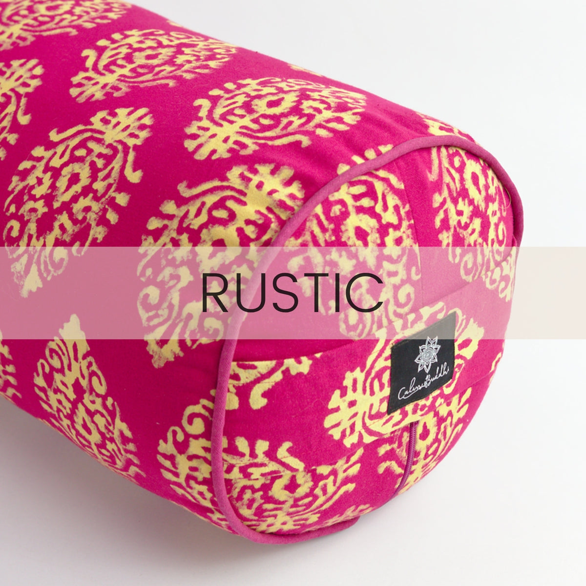 Indian Motif Fuchsia Round Yoga Bolster-Yoga Bolster-Block Printed, Round Bolsters-