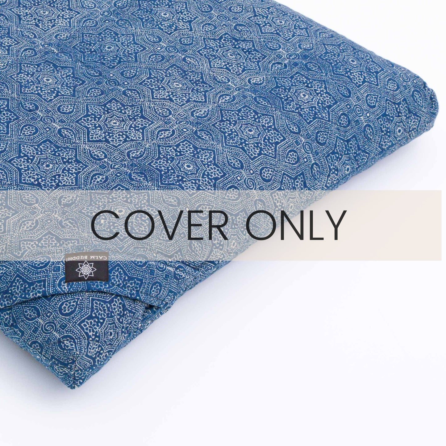 Indigo Star (Water)- Meditation Cushion Zabuton Block Printed, Zabutons -xo