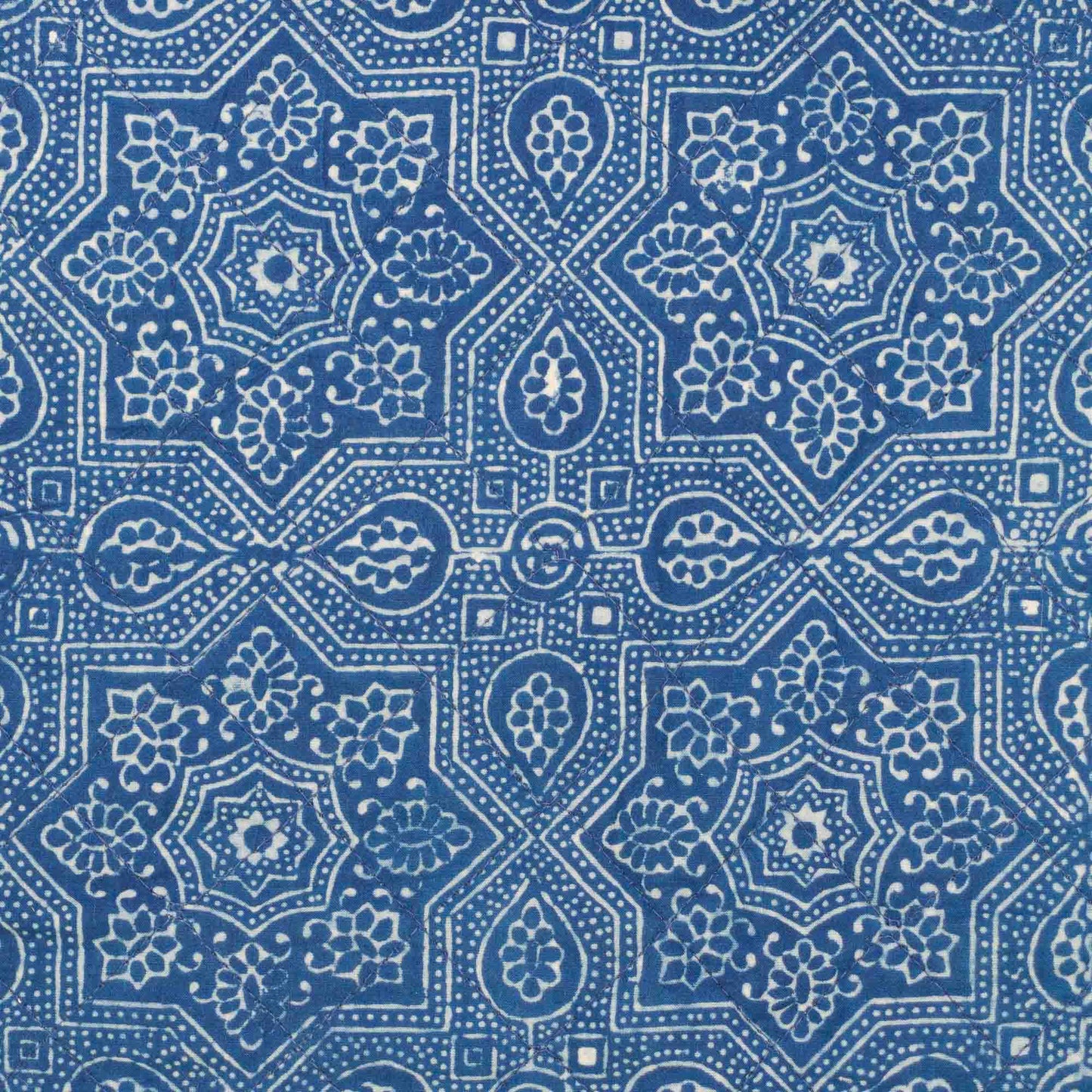 Indigo Star (Water) - Round Meditation Cushion Zafu Block Printed, Zafus -xo