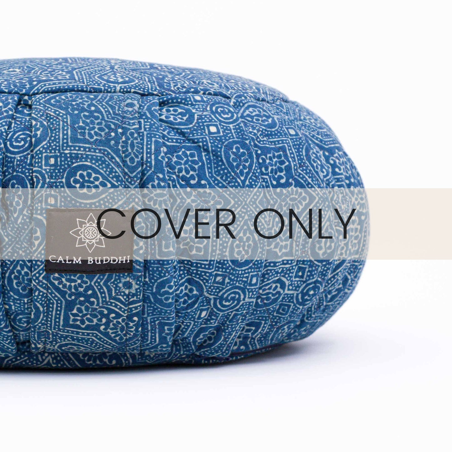 Indigo Star (Water) - Round Meditation Cushion Zafu Block Printed, Zafus -xo