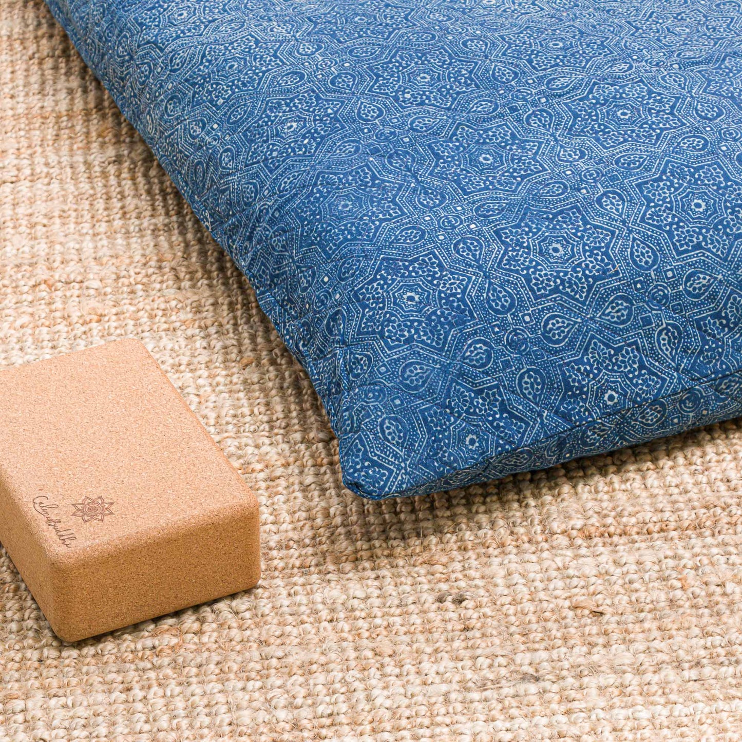 Indigo Star (Water) - Yoga Nidra and Meditation Futon Block Printed, Futons -xo