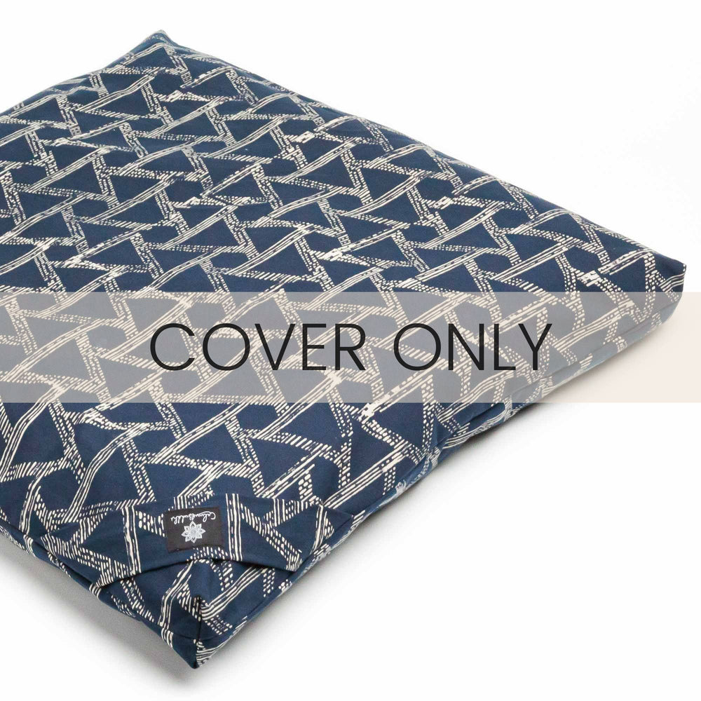 Meditation Cushion - Deep sea blue triangle zabuton COVER ONLY