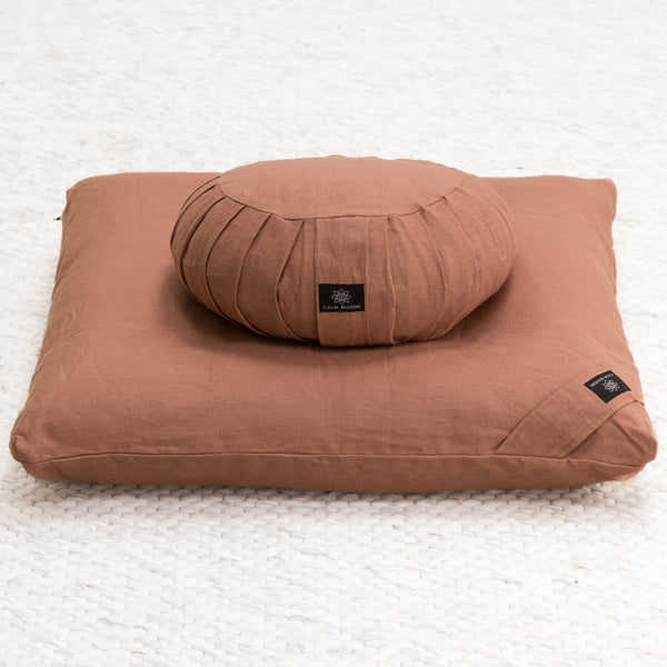Meditation Cushion Set - Mocha Linen