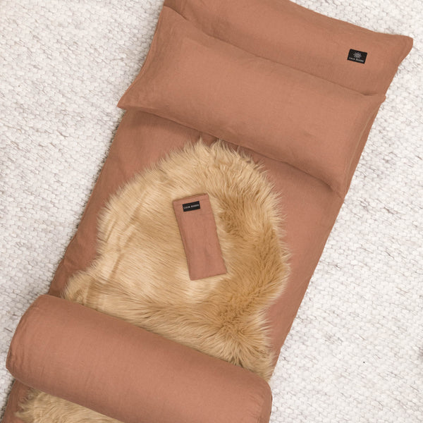 Yoga Nidra and Meditation Futon Bundle - Mocha Linen