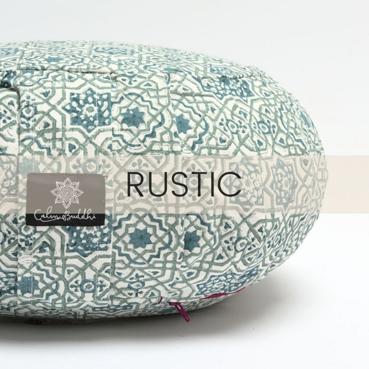 Round Meditation Cushion second ~ Moroccan Dreams-Block Printed, Zafus-xo