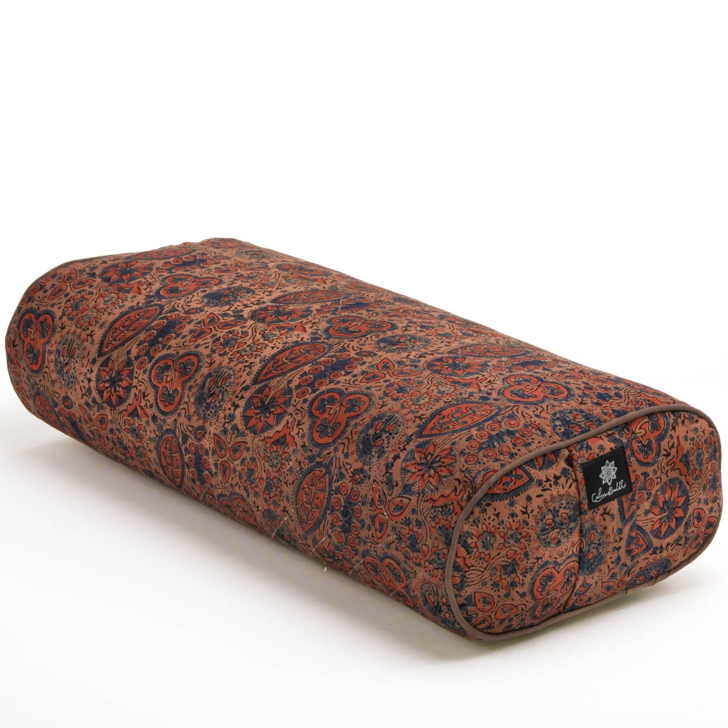 
                  
                    Oval Yoga Bolster- Dusky Ajrakh Fig Block Printed, Oval Bolsters
                  
                