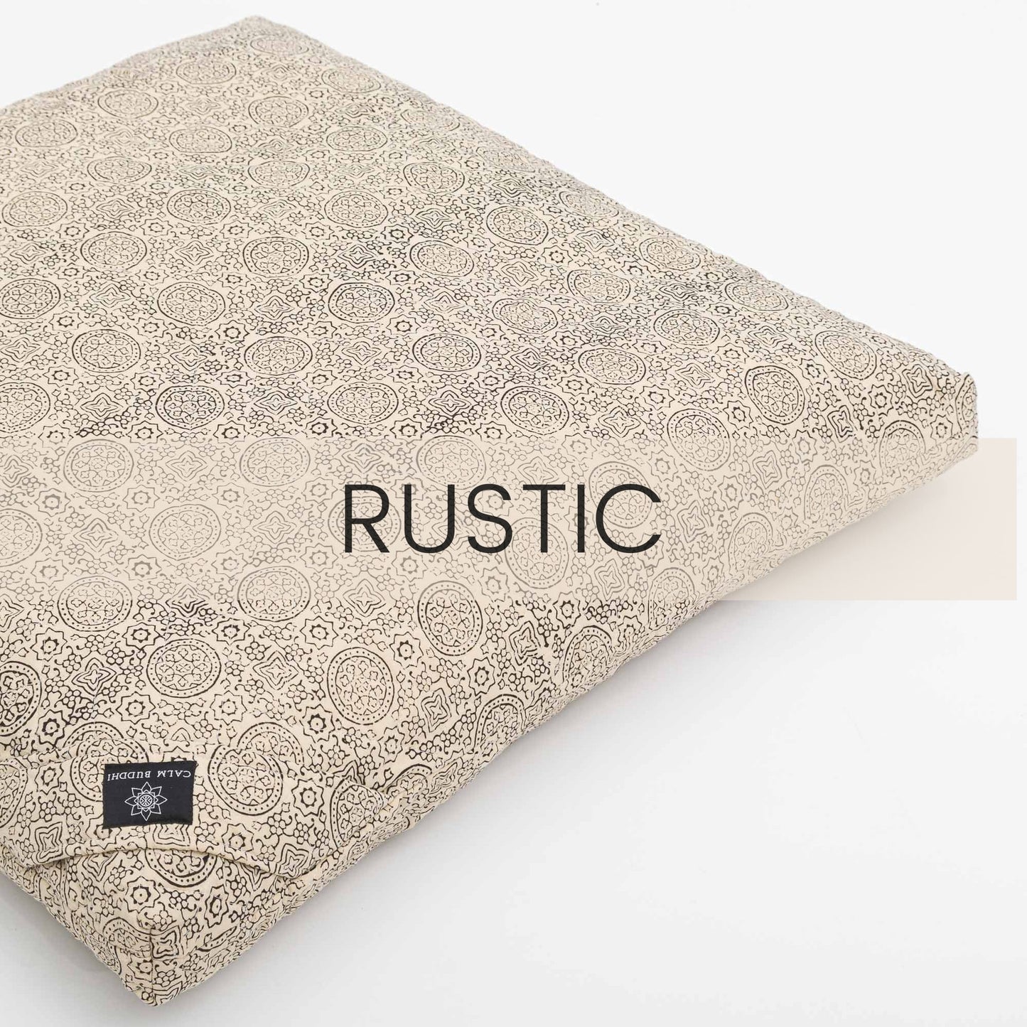 Pure Riyal - Meditation Cushion Zabuton Block Printed, Pure Riyal, Zabutons -xo