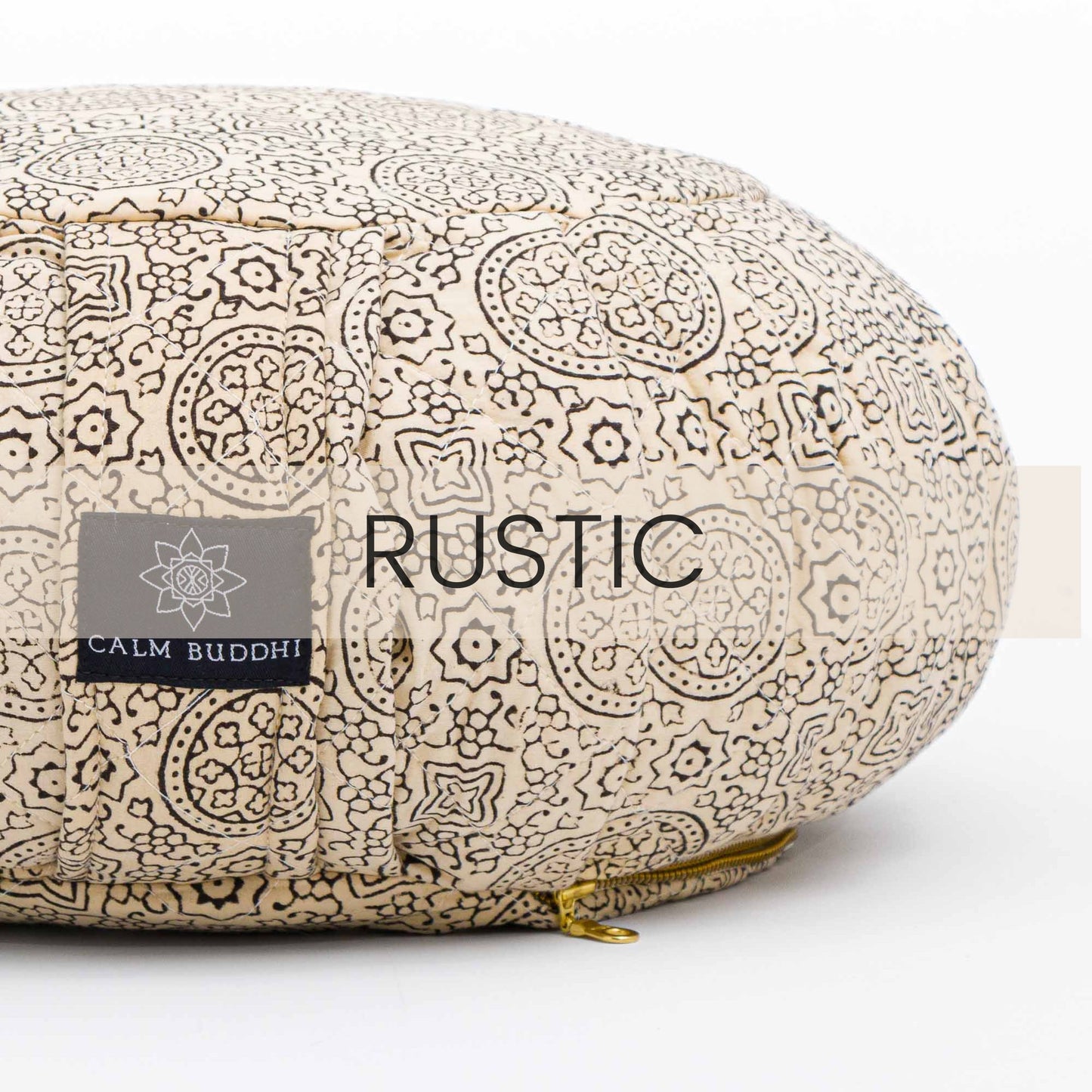 Pure Riyal - Round Meditation Cushion Zafu Block Printed, Pure Riyal, Zafus -xo