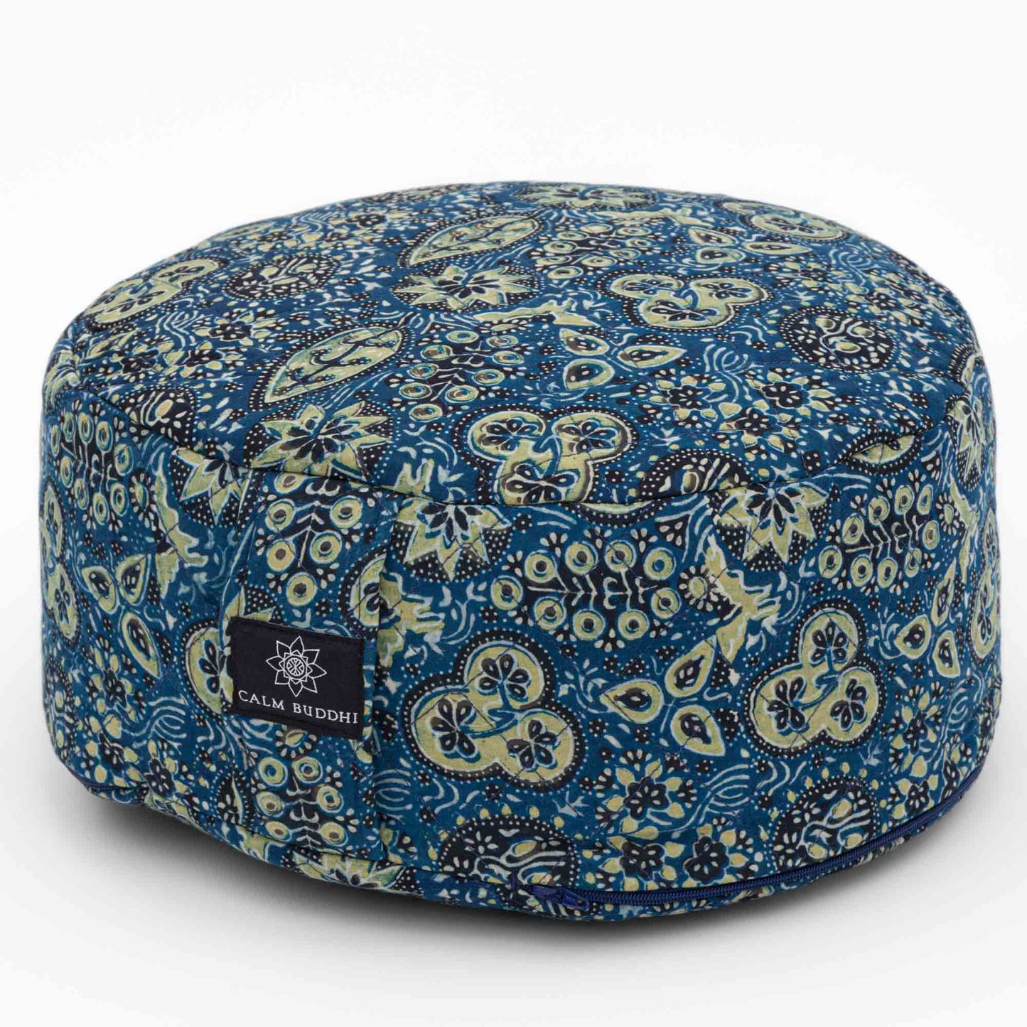 Rondo Mod Meditation Cushion ~ Blue Ajrakh Fig Rondos -xo