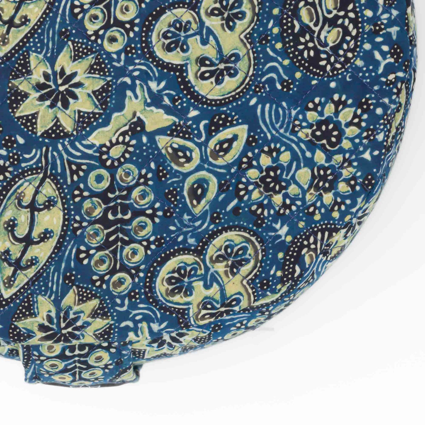 Rondo Mod Meditation Cushion ~ Blue Ajrakh Fig Rondos -xo