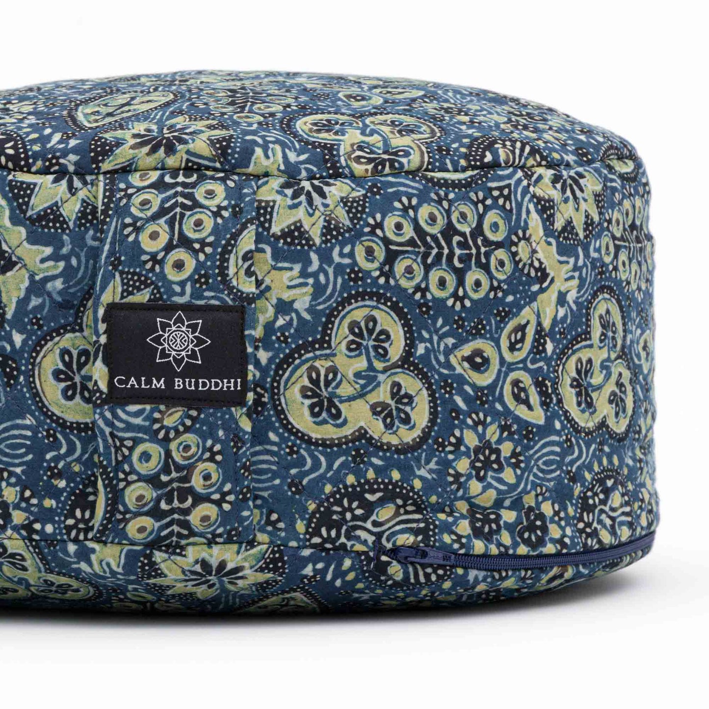 Rondo Mod Meditation Cushion ~ Blue Ajrakh Fig Rondos -xo