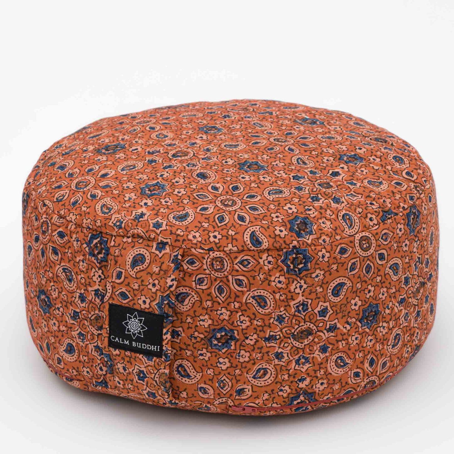 Rondo Mod Meditation Cushion ~ Rusty Ajrakh Rondos -xo