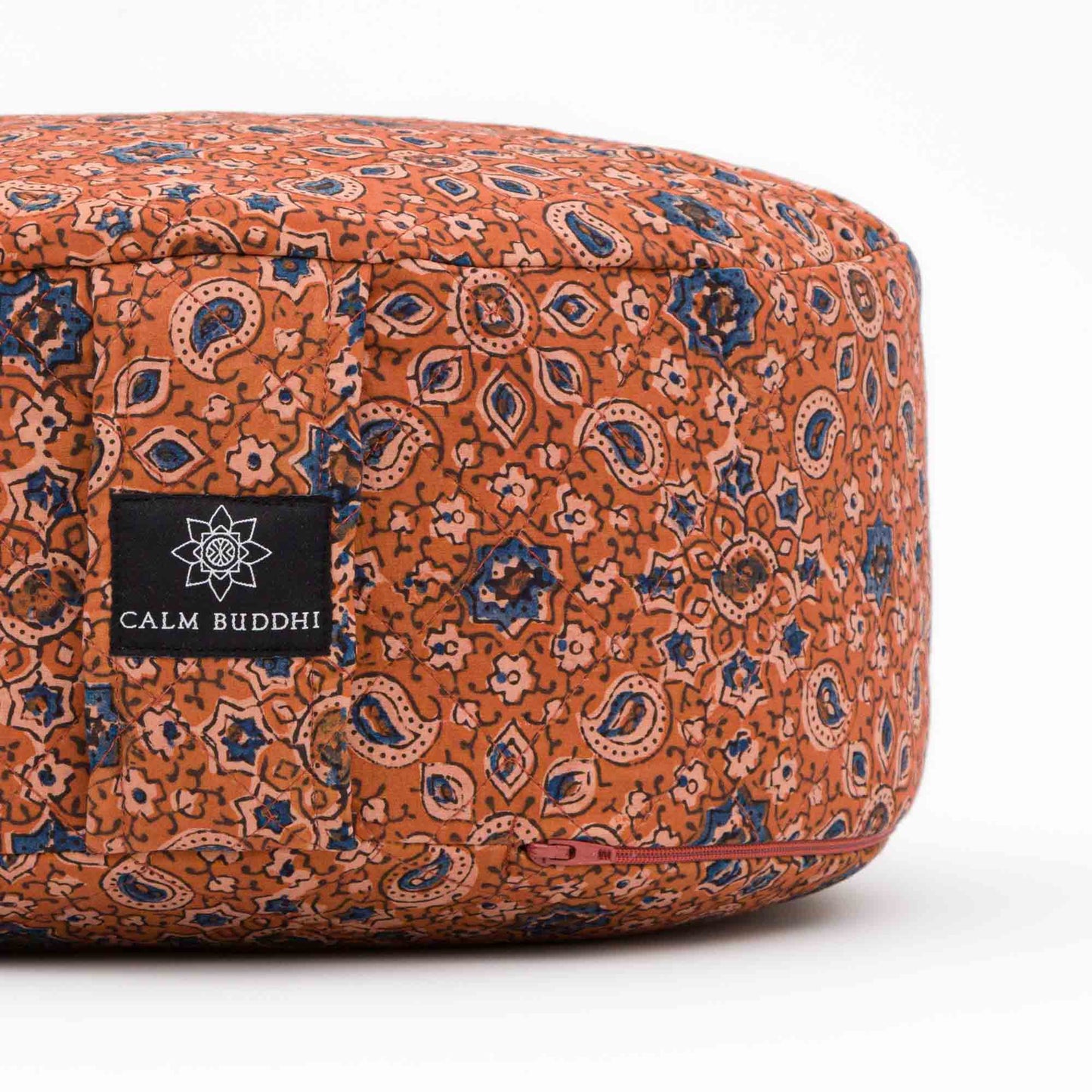 Rondo Mod Meditation Cushion ~ Rusty Ajrakh Rondos -xo