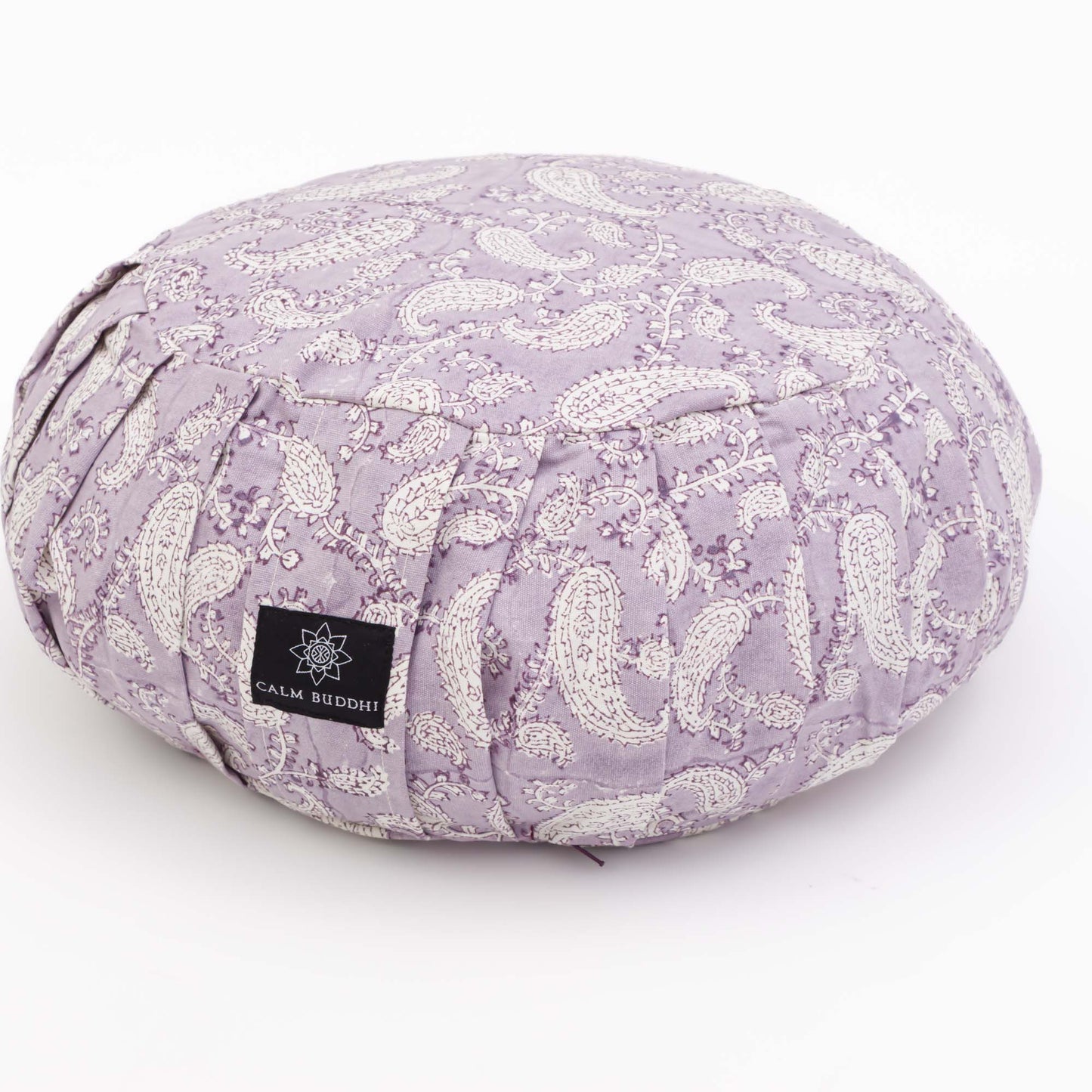 Round Meditation Cushion ~Ananda Paisley Ananda, Block Printed, Zafus -xo