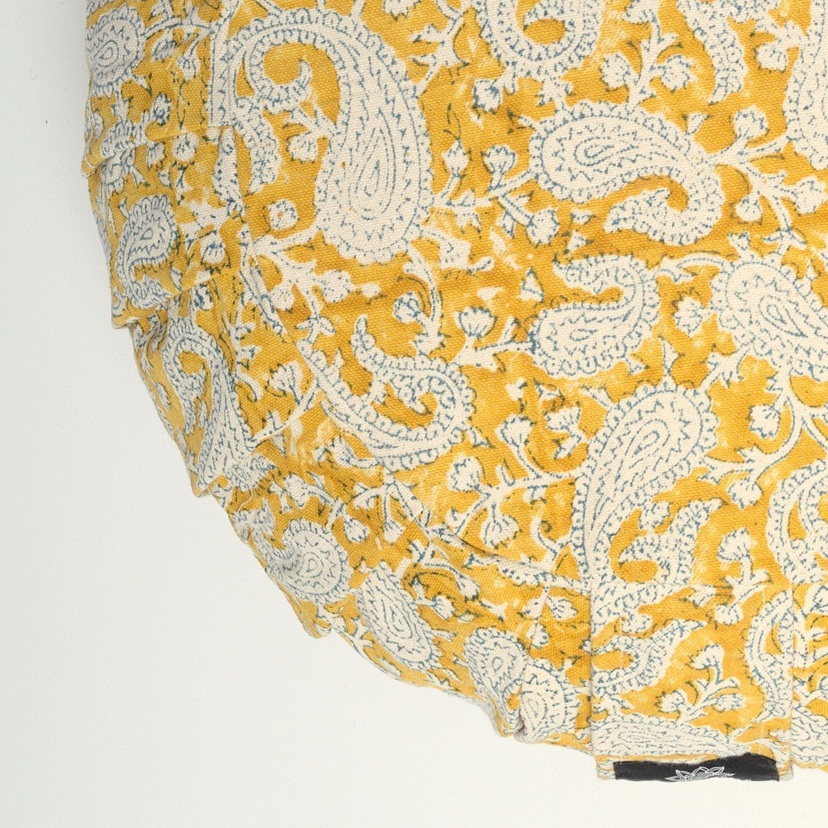 Round Meditation Cushion Mustard Paisley-Meditation Cushion-Calm Buddhi-xo