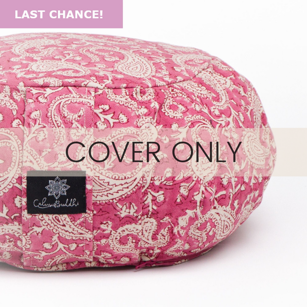 Round Meditation Cushion Paisley Pink COVER ONLY